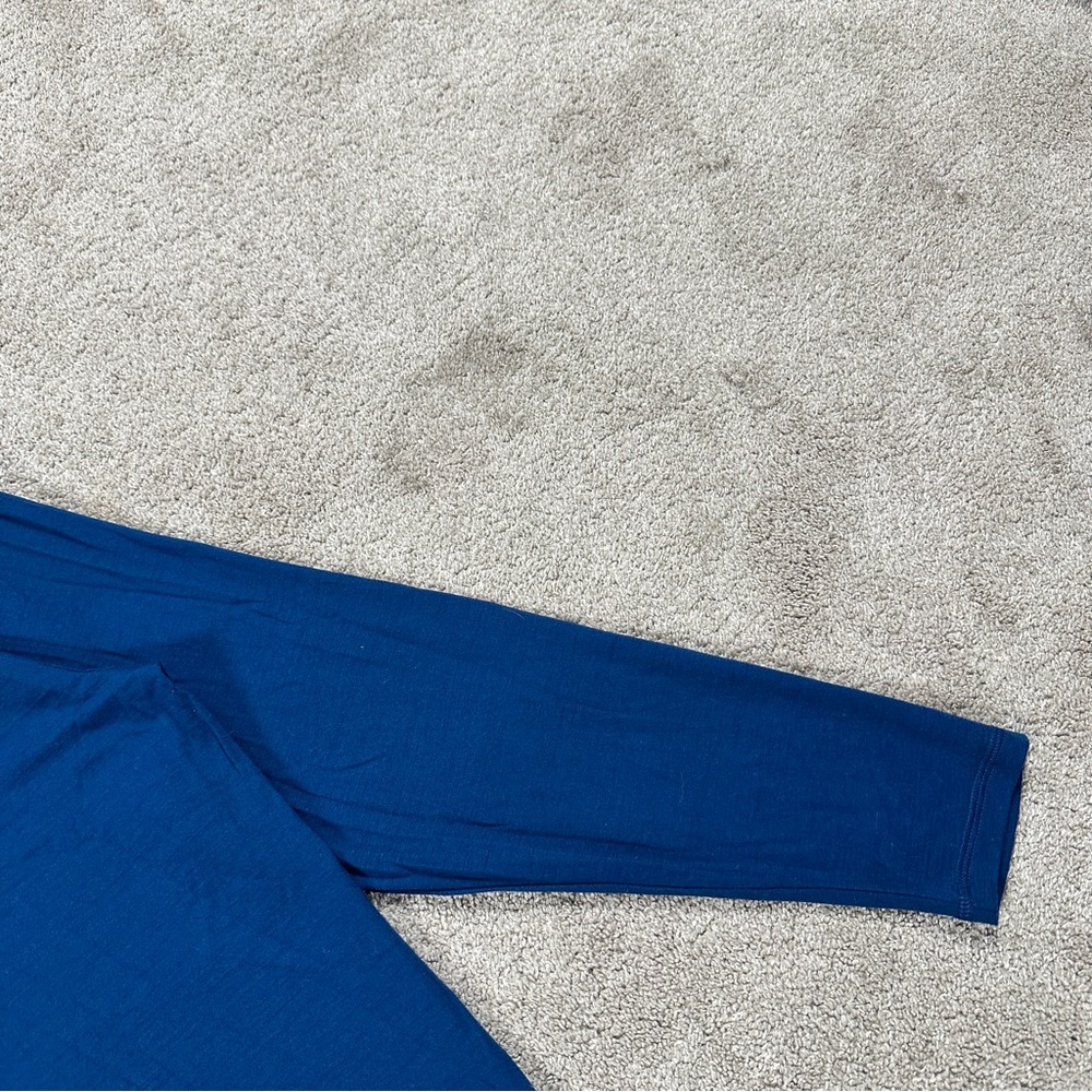 Karbon Men’s Merino Wool Longsleeve Shirt Crew Neck Base Layer Outdoor Blue XL - Picture 6 of 13